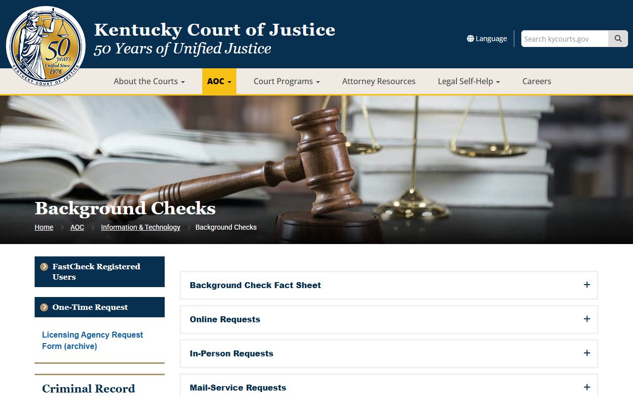 Trimble County court records AOC background checks source