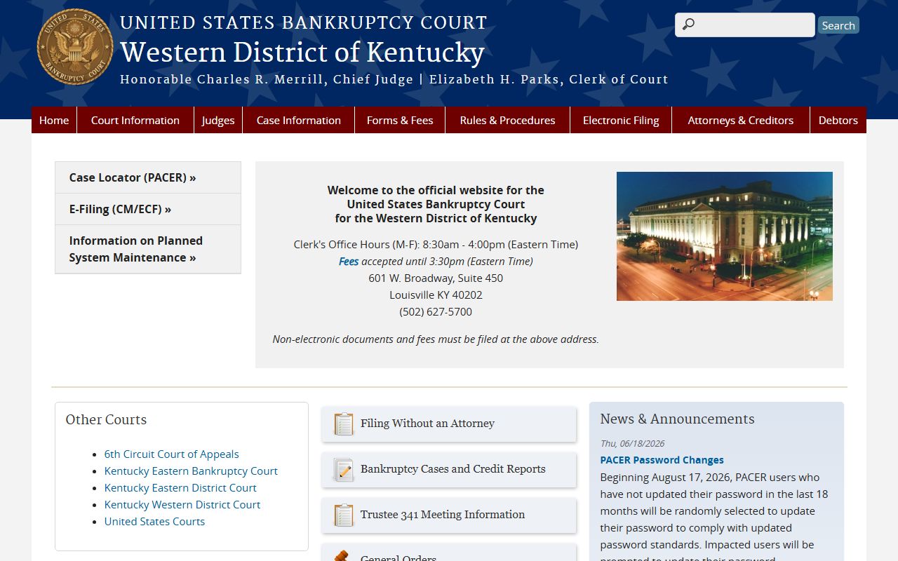 Trimble County probate records Western District bankruptcy court