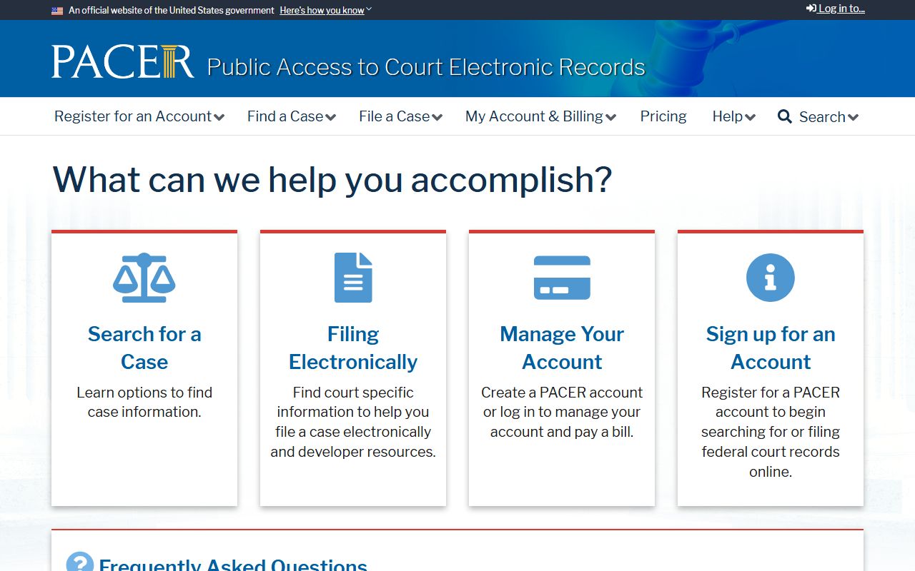 Trimble County traffic court records PACER federal court records access